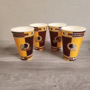 Vintage Washington Redskins NFL Football Team 4 Cups Collectible Retired Logo